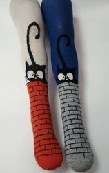 Rajstopy Bawełniane Kotki Niebieski