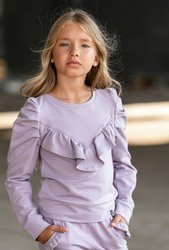 All For Kids Bluza Falbanki Fiolet