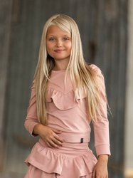 All For Kids Bluza Falbanki Róż