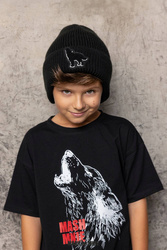 MashMnie Czapka Logo Wolf Czarna Boys & Girls