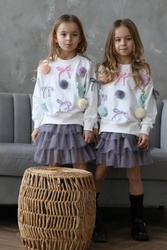 PRE ORDER Qba Bluza Kokardki i Pompony