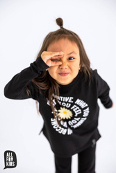 All For Kids Bluza Stokrotki Ocieplana Czarna