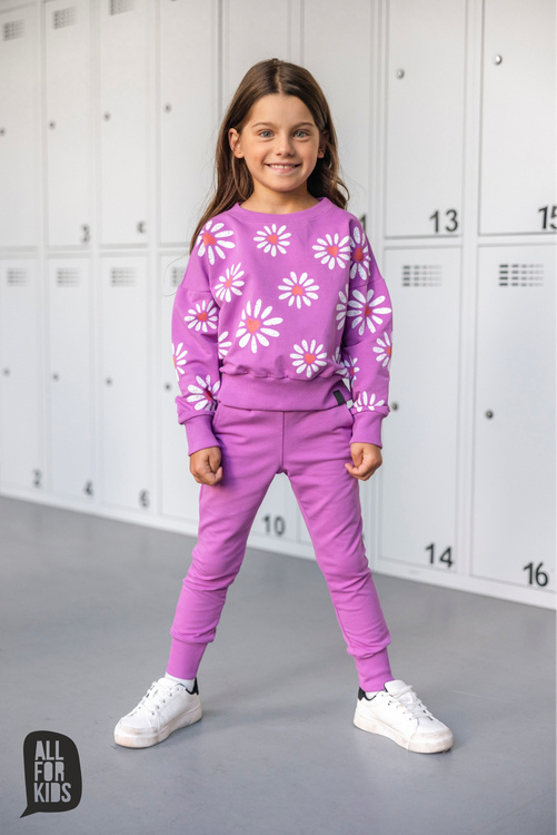 All For Kids Bluza Stokrotki Fiolet