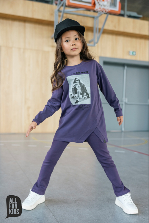 All For Kids Bluza Tunika Fiolet