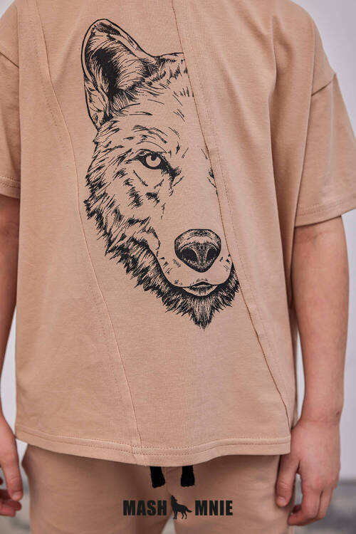 MashMnie T-shirt Wolf Beżowy