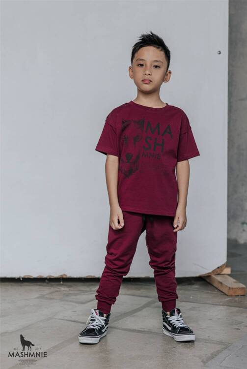 MashMnie T-shirt Wolf Bordo