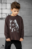 MashMnie Bluzka Longsleeve Wolf Brązowa